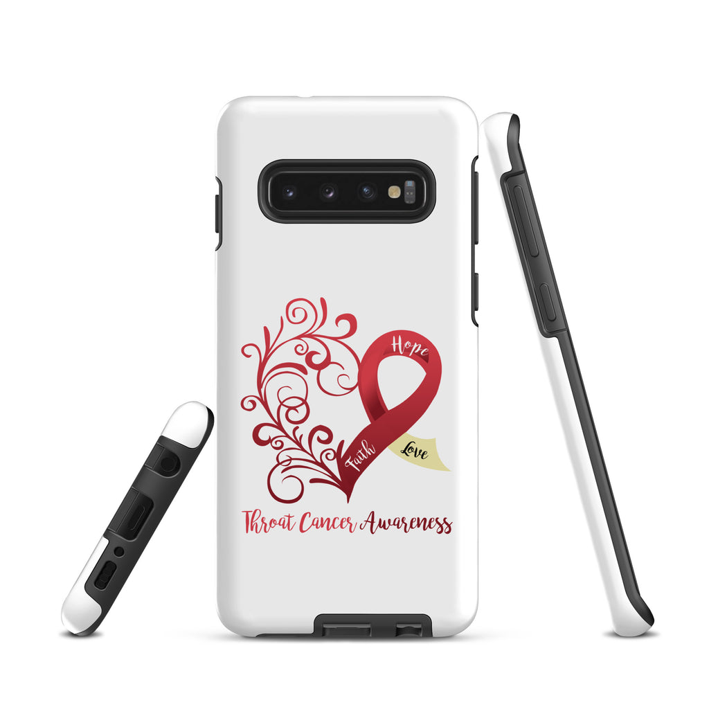 Throat Cancer Awareness Heart Tough case for Samsung® (Several Models Available)(NON-RETURNABLE)