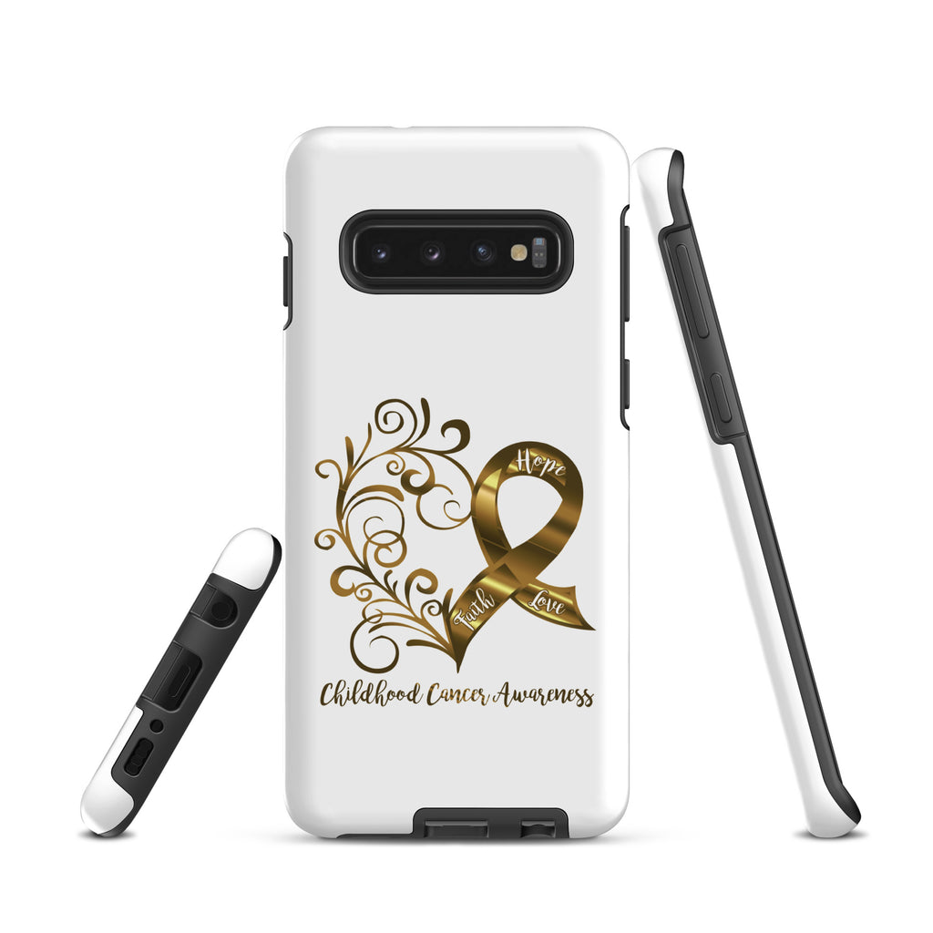 Childhood Cancer Awareness Heart Tough case for Samsung® (Several Models Available)(NON-RETURNABLE)