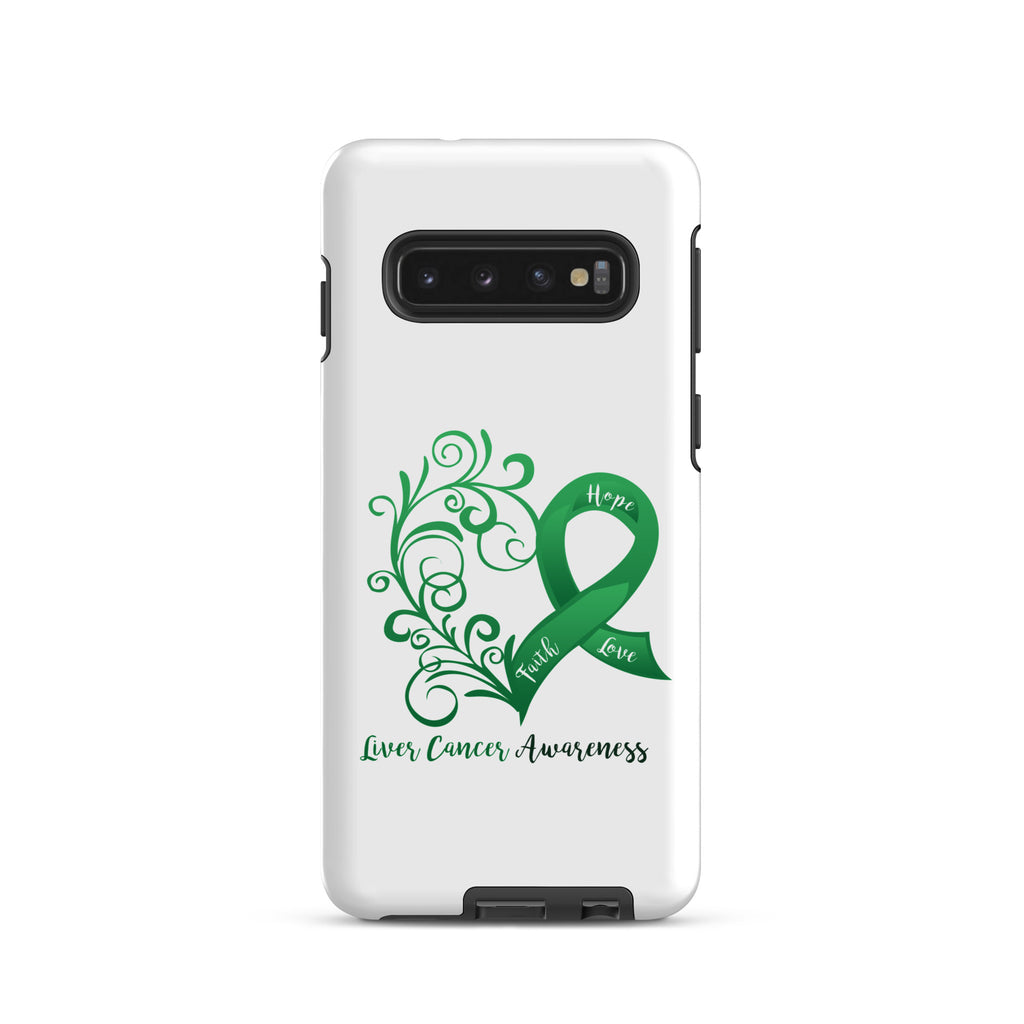 Liver Cancer Awareness Heart Tough case for Samsung® (Several Models Available)(NON-RETURNABLE)