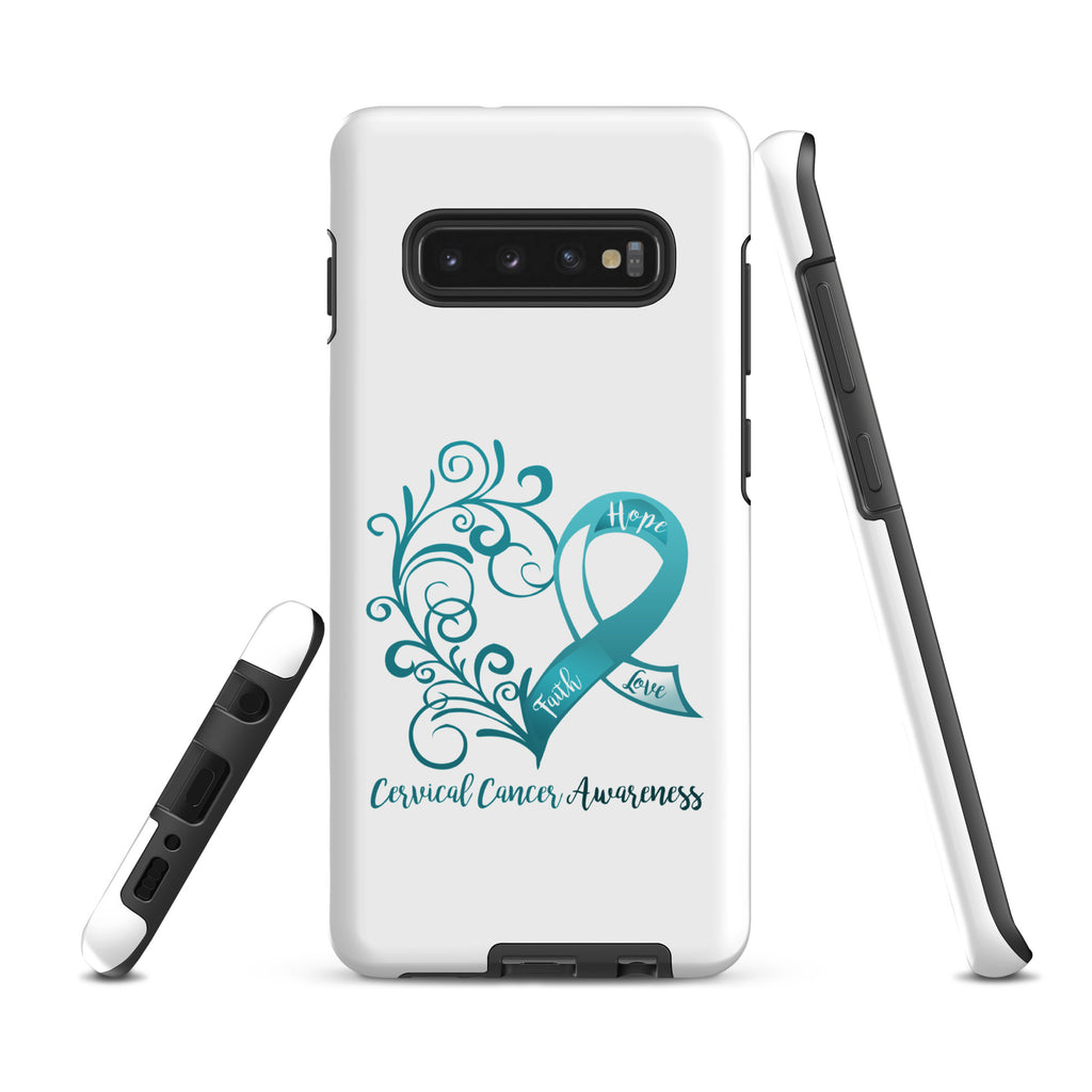 Cervical Cancer Awareness Heart Tough case for Samsung® (Several Models Available)(NON-RETURNABLE)