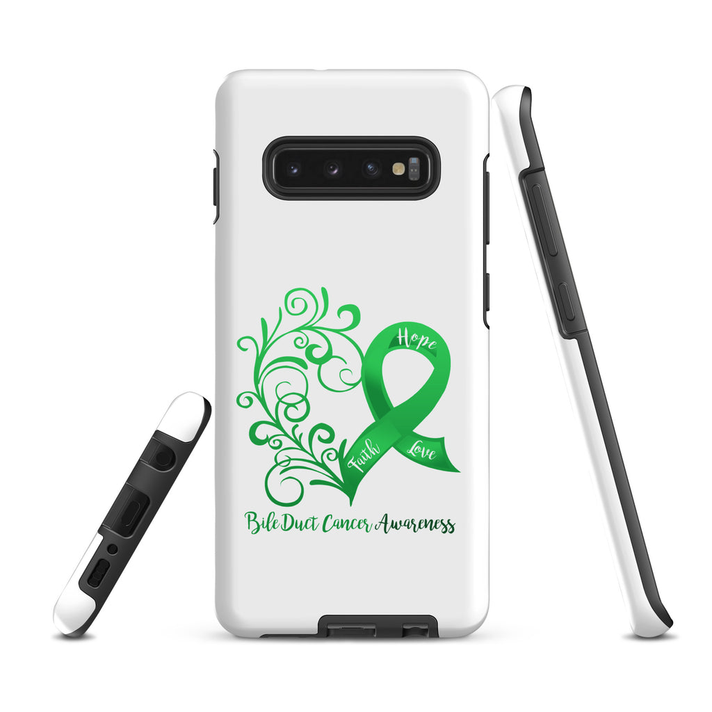 Bile Duct Cancer Awareness Heart Tough case for Samsung® (Several Models Available)(NON-RETURNABLE)