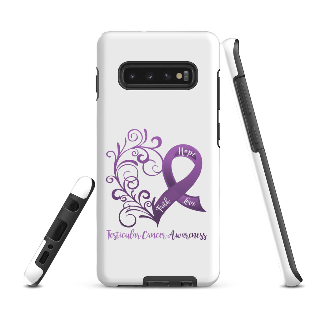 Testicular Cancer Awareness Heart Tough case for Samsung® (Several Models Available)(NON-RETURNABLE)