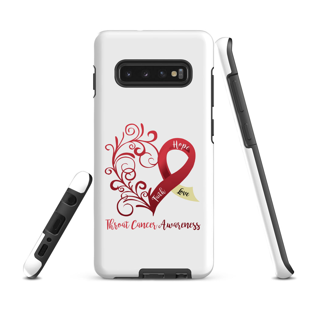 Throat Cancer Awareness Heart Tough case for Samsung® (Several Models Available)(NON-RETURNABLE)