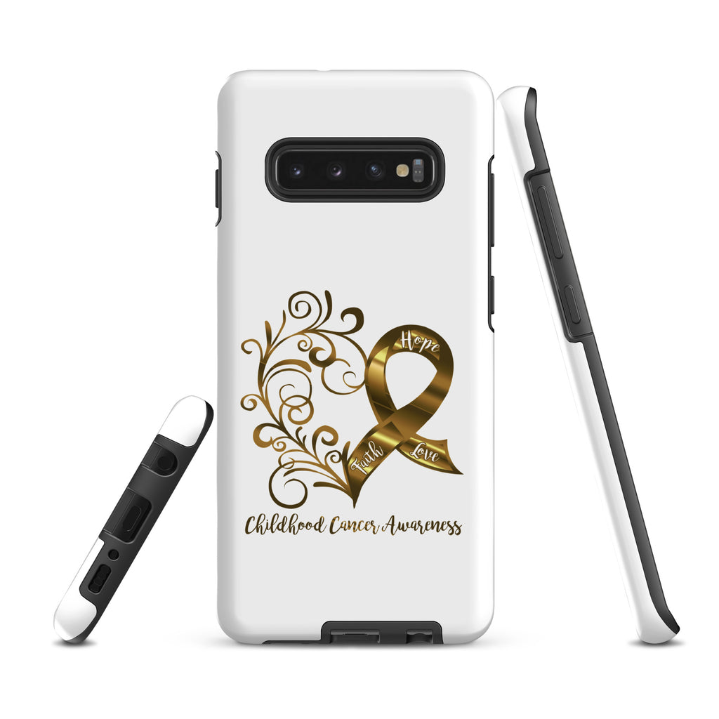 Childhood Cancer Awareness Heart Tough case for Samsung® (Several Models Available)(NON-RETURNABLE)