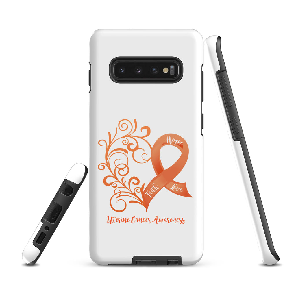 Uterine Cancer Awareness Heart Tough case for Samsung® (Several Models Available)(NON-RETURNABLE)