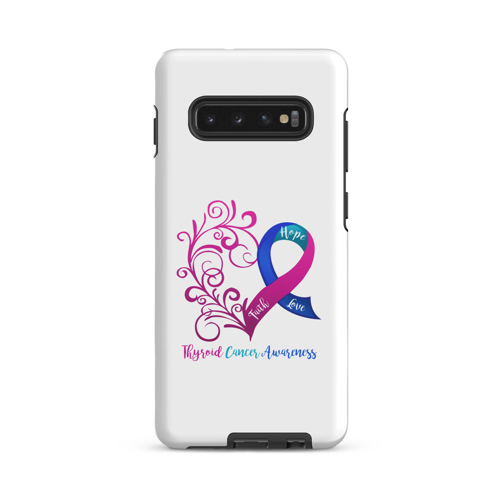 Thyroid Cancer Awareness Heart Tough case for Samsung® (Several Models Available)(NON-RETURNABLE)