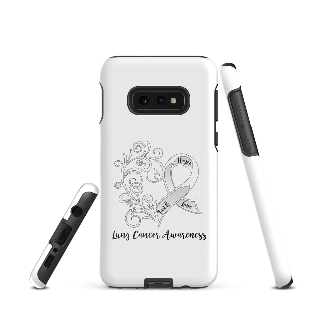 Lung Cancer Awareness Heart Tough case for Samsung® (Several Models Available)(NON-RETURNABLE)