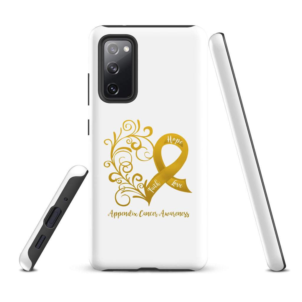 Appendix Cancer Awareness Heart Tough case for Samsung® (Several Models Available)(NON-RETURNABLE)