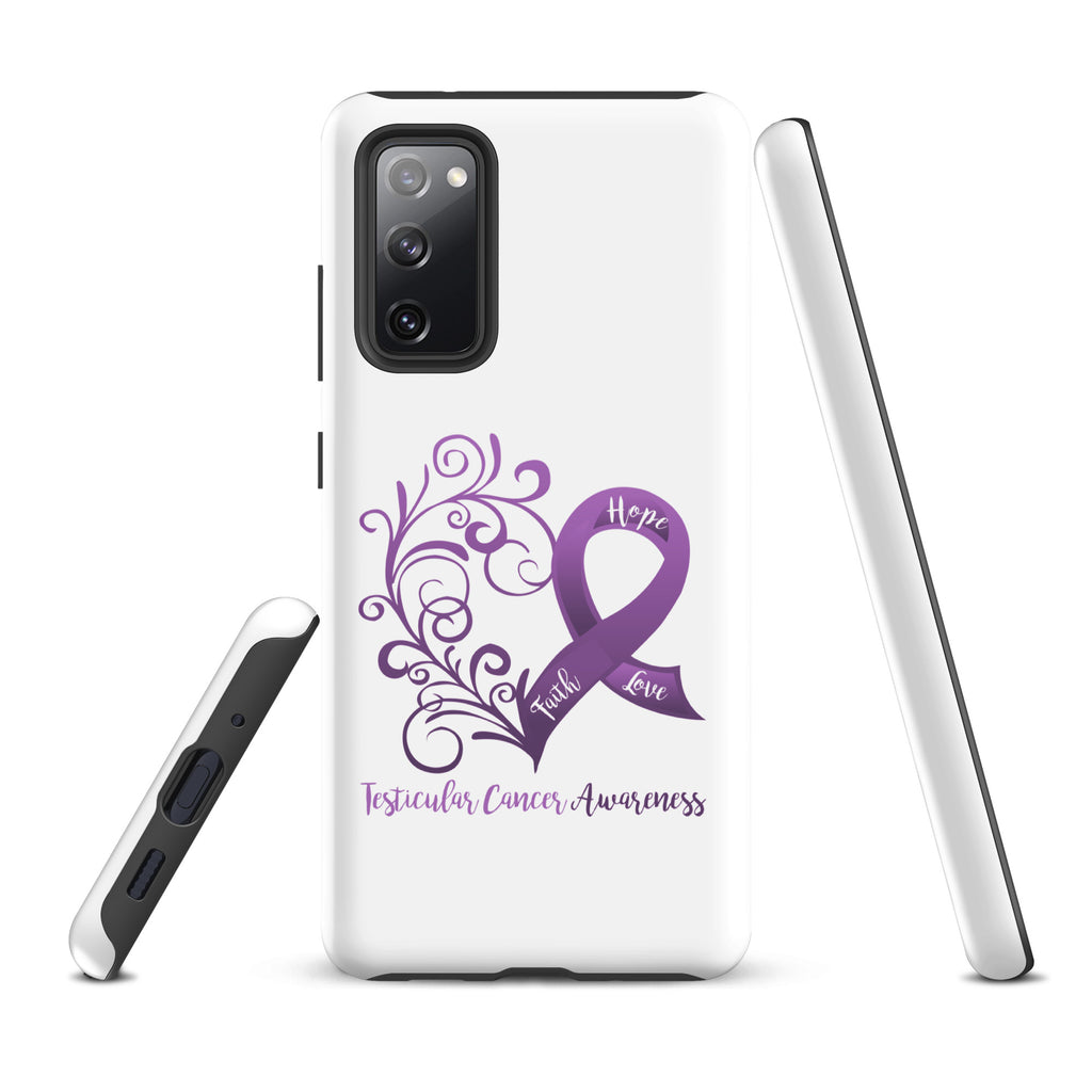 Testicular Cancer Awareness Heart Tough case for Samsung® (Several Models Available)(NON-RETURNABLE)