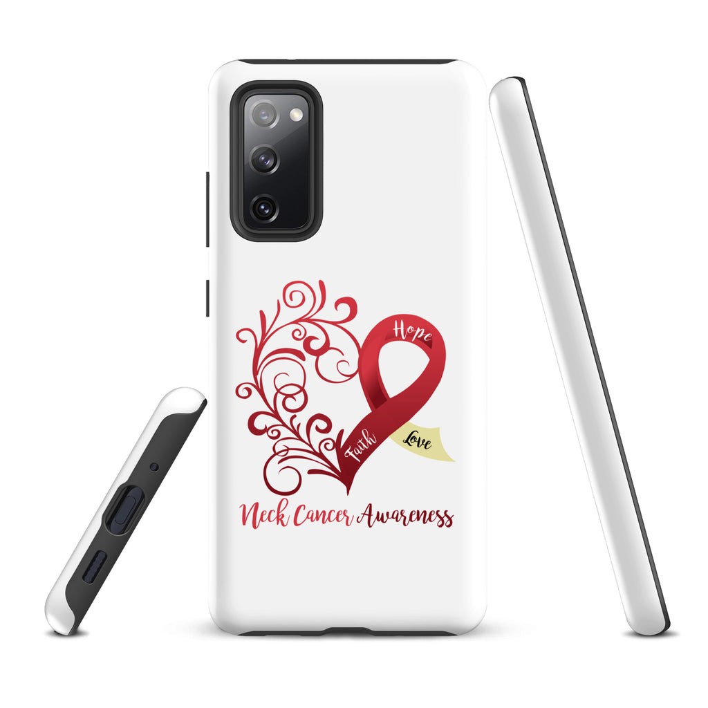 Neck Cancer Awareness Heart Tough case for Samsung® (Several Models Available)(NON-RETURNABLE)