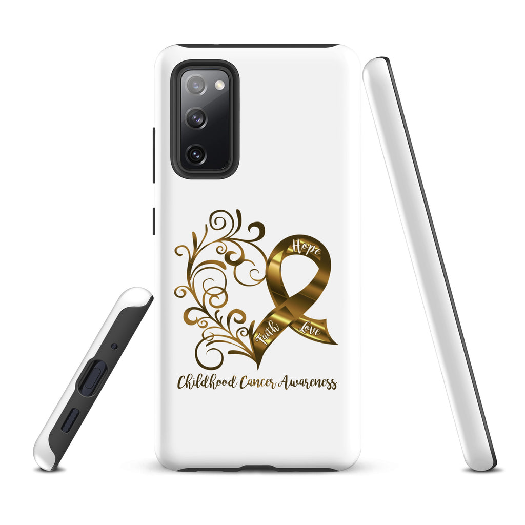 Childhood Cancer Awareness Heart Tough case for Samsung® (Several Models Available)(NON-RETURNABLE)