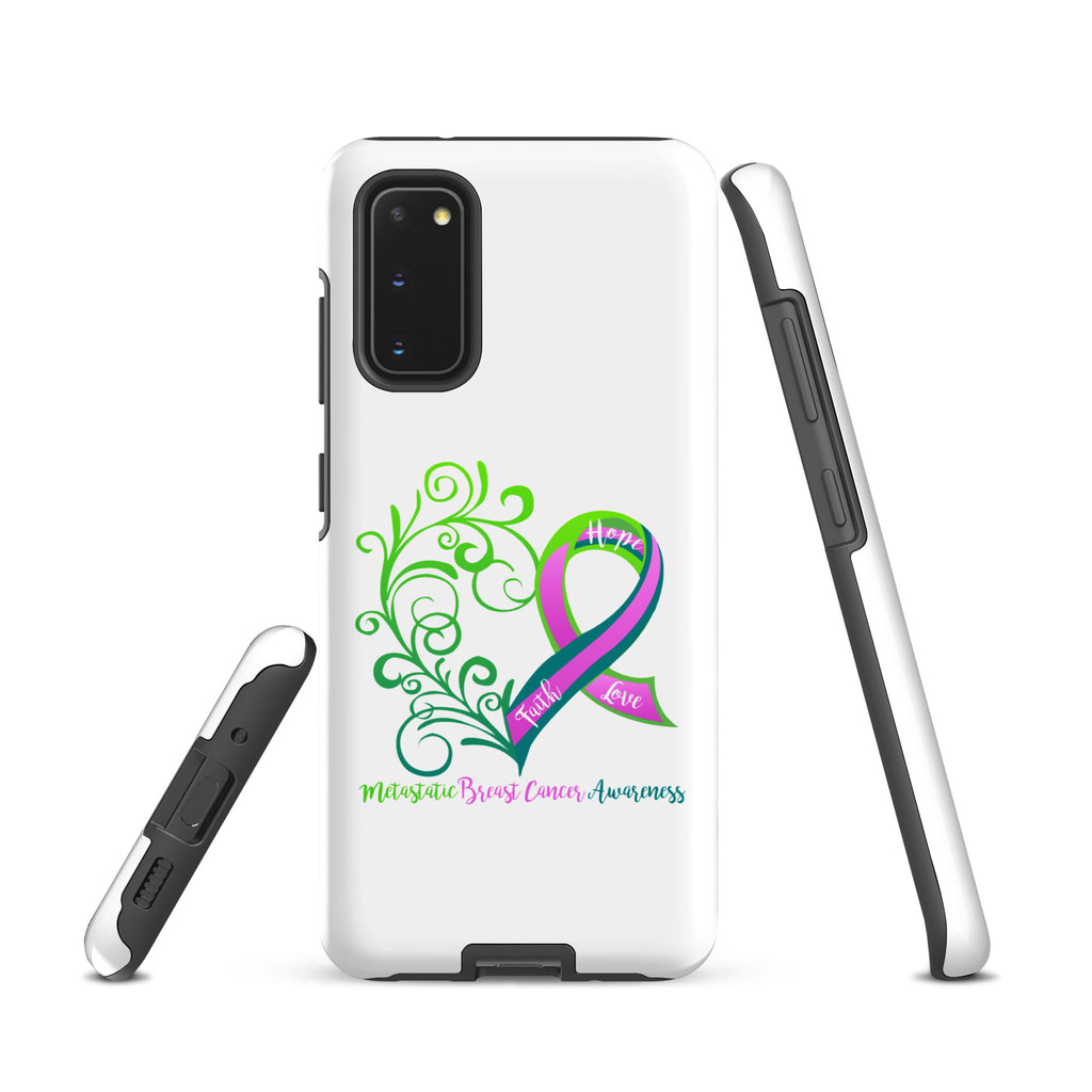 Metastatic Breast Cancer Awareness Heart Tough case for Samsung® (Several Models Available)(NON-RETURNABLE)
