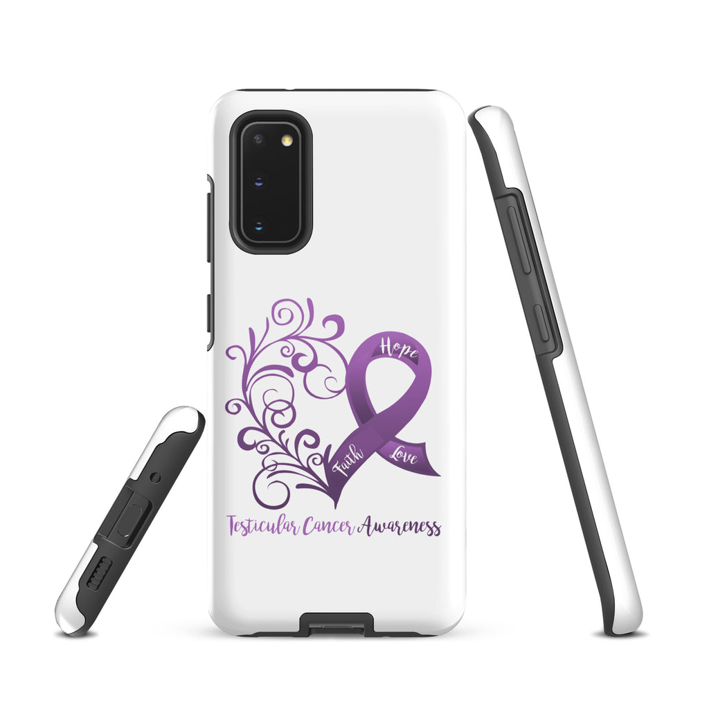 Testicular Cancer Awareness Heart Tough case for Samsung® (Several Models Available)(NON-RETURNABLE)