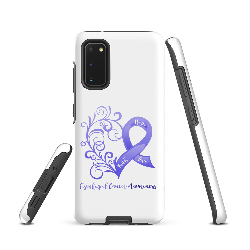 Esophageal Cancer Awareness Heart Tough case for Samsung® (Several Models Available)(NON-RETURNABLE)