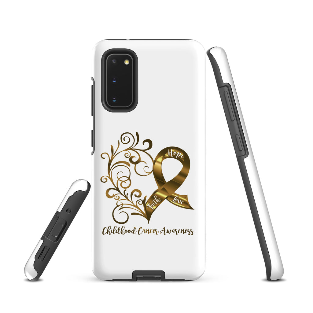 Childhood Cancer Awareness Heart Tough case for Samsung® (Several Models Available)(NON-RETURNABLE)