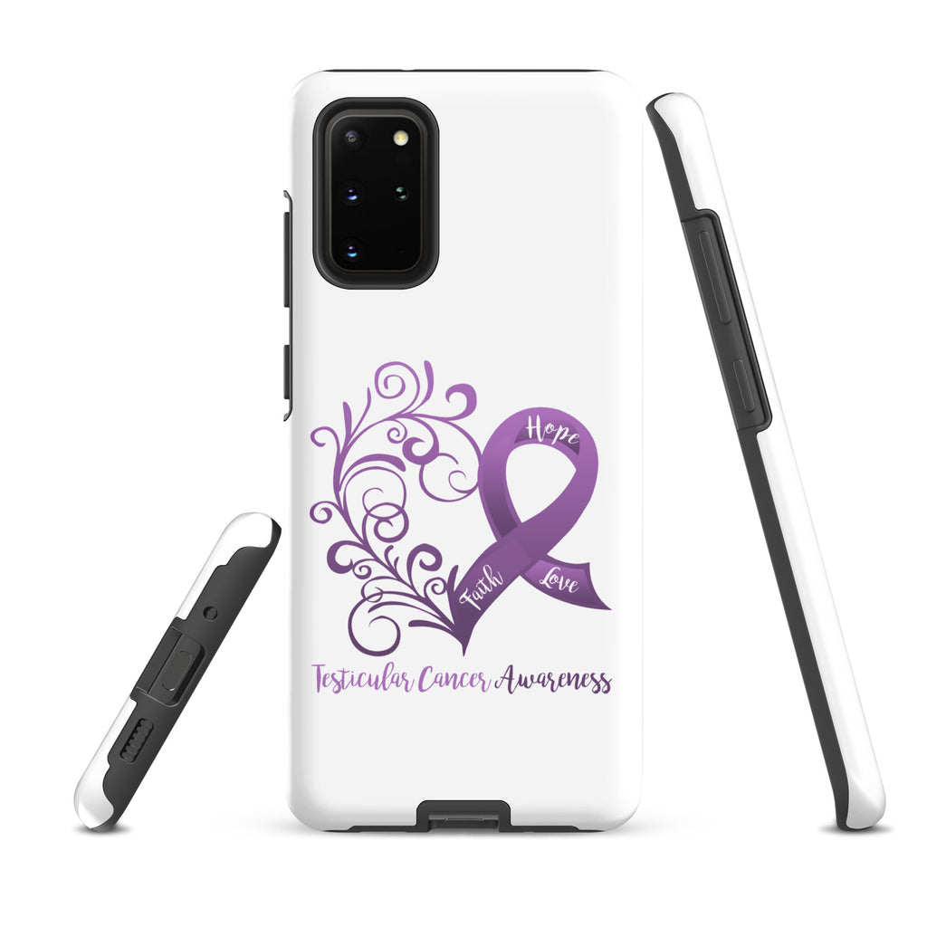 Testicular Cancer Awareness Heart Tough case for Samsung® (Several Models Available)(NON-RETURNABLE)