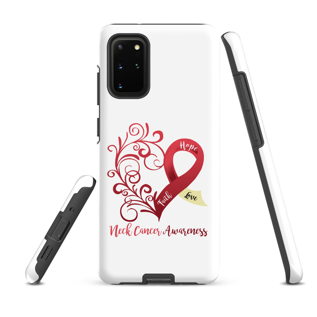 Neck Cancer Awareness Heart Tough case for Samsung® (Several Models Available)(NON-RETURNABLE)