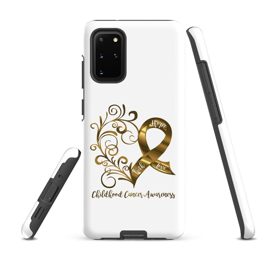 Childhood Cancer Awareness Heart Tough case for Samsung® (Several Models Available)(NON-RETURNABLE)