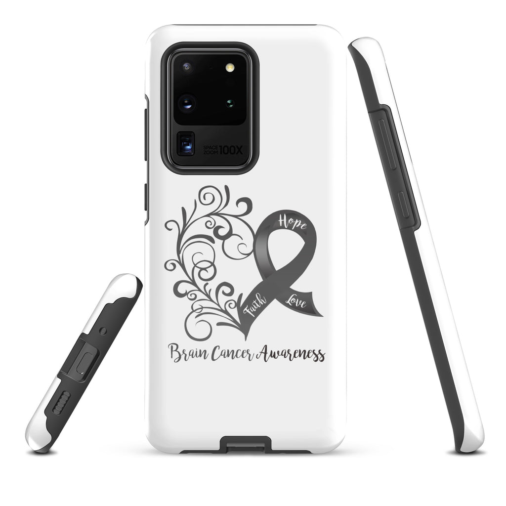 Brain Cancer Awareness Heart Tough case for Samsung® (Several Models Available)(NON-RETURNABLE)