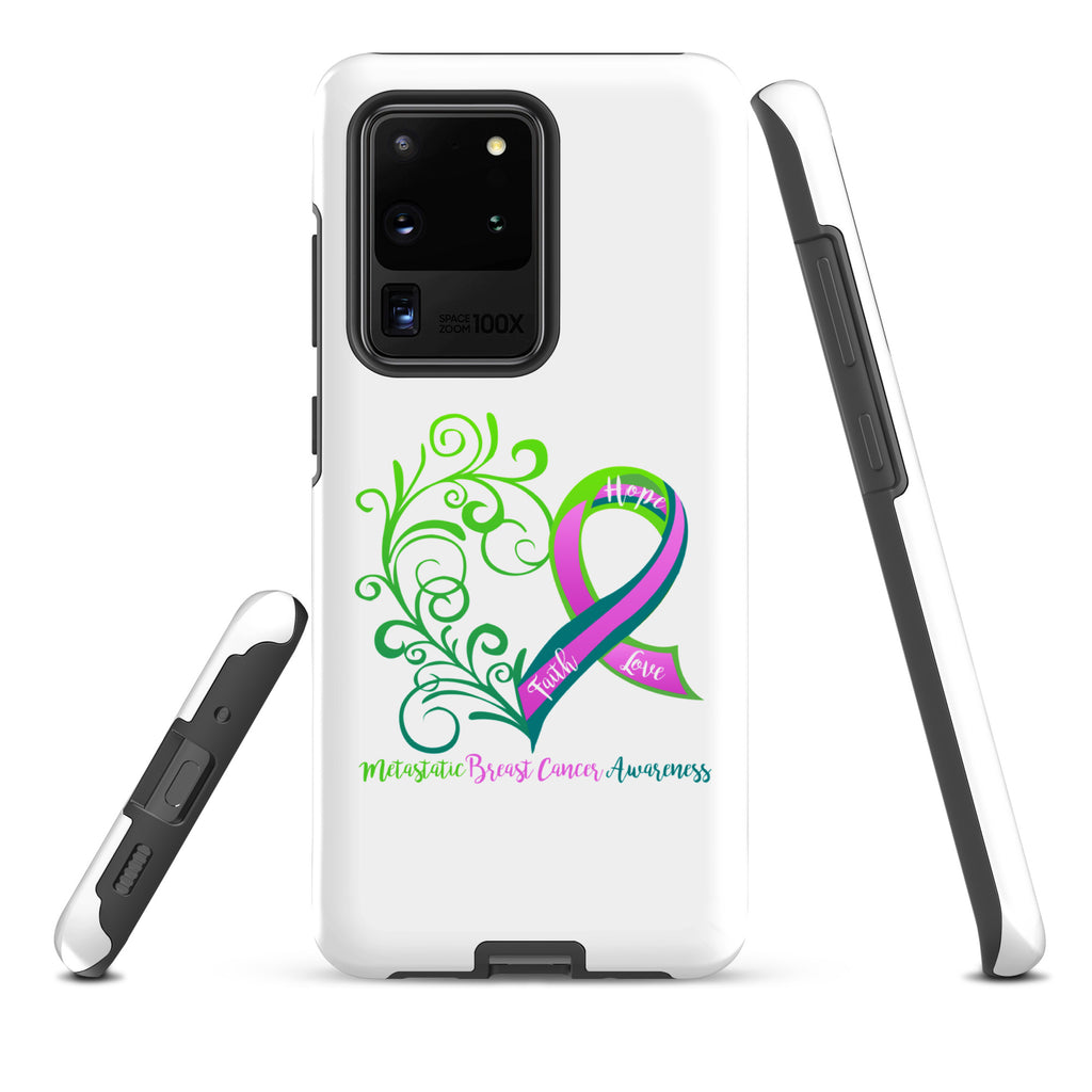 Metastatic Breast Cancer Awareness Heart Tough case for Samsung® (Several Models Available)(NON-RETURNABLE)