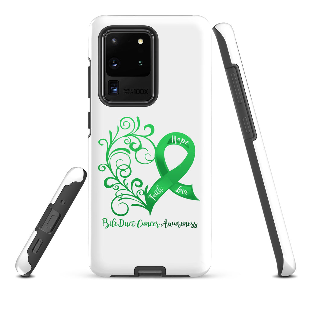 Bile Duct Cancer Awareness Heart Tough case for Samsung® (Several Models Available)(NON-RETURNABLE)