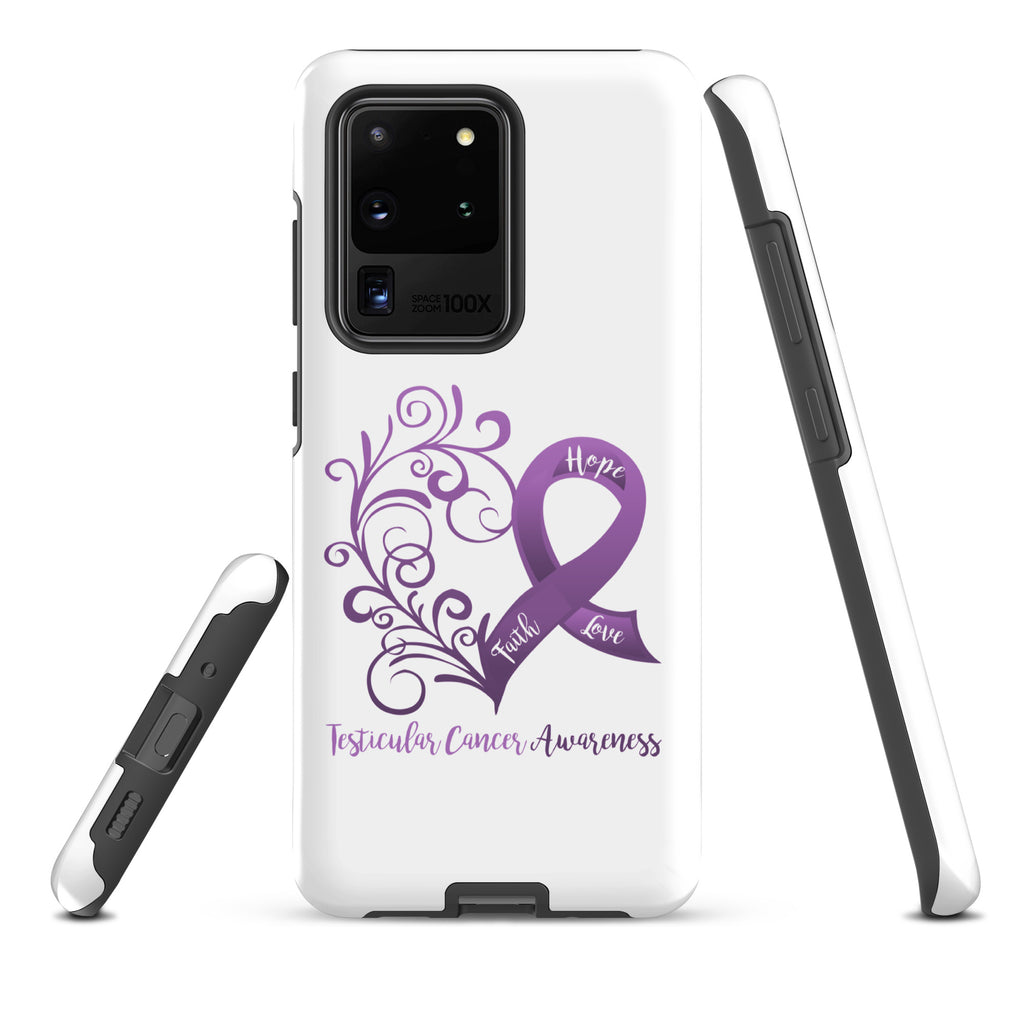 Testicular Cancer Awareness Heart Tough case for Samsung® (Several Models Available)(NON-RETURNABLE)