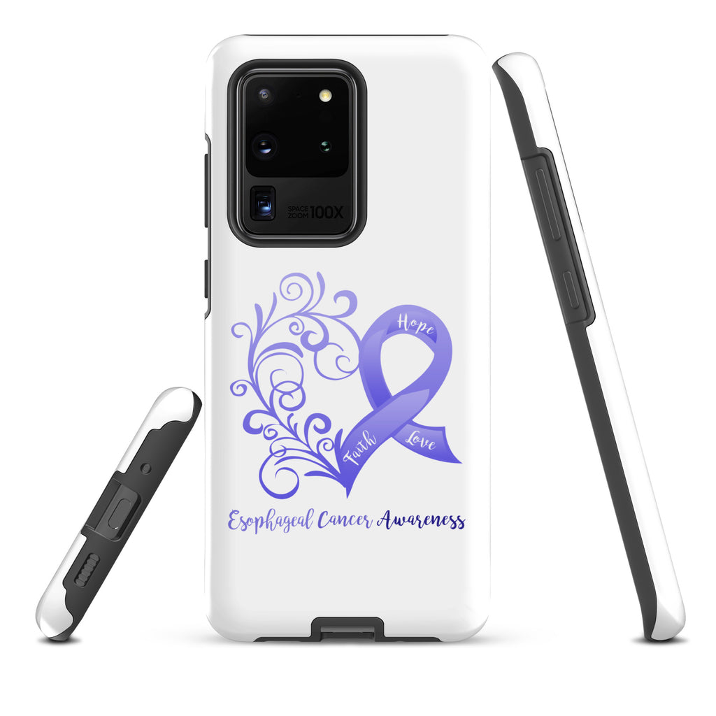 Esophageal Cancer Awareness Heart Tough case for Samsung® (Several Models Available)(NON-RETURNABLE)