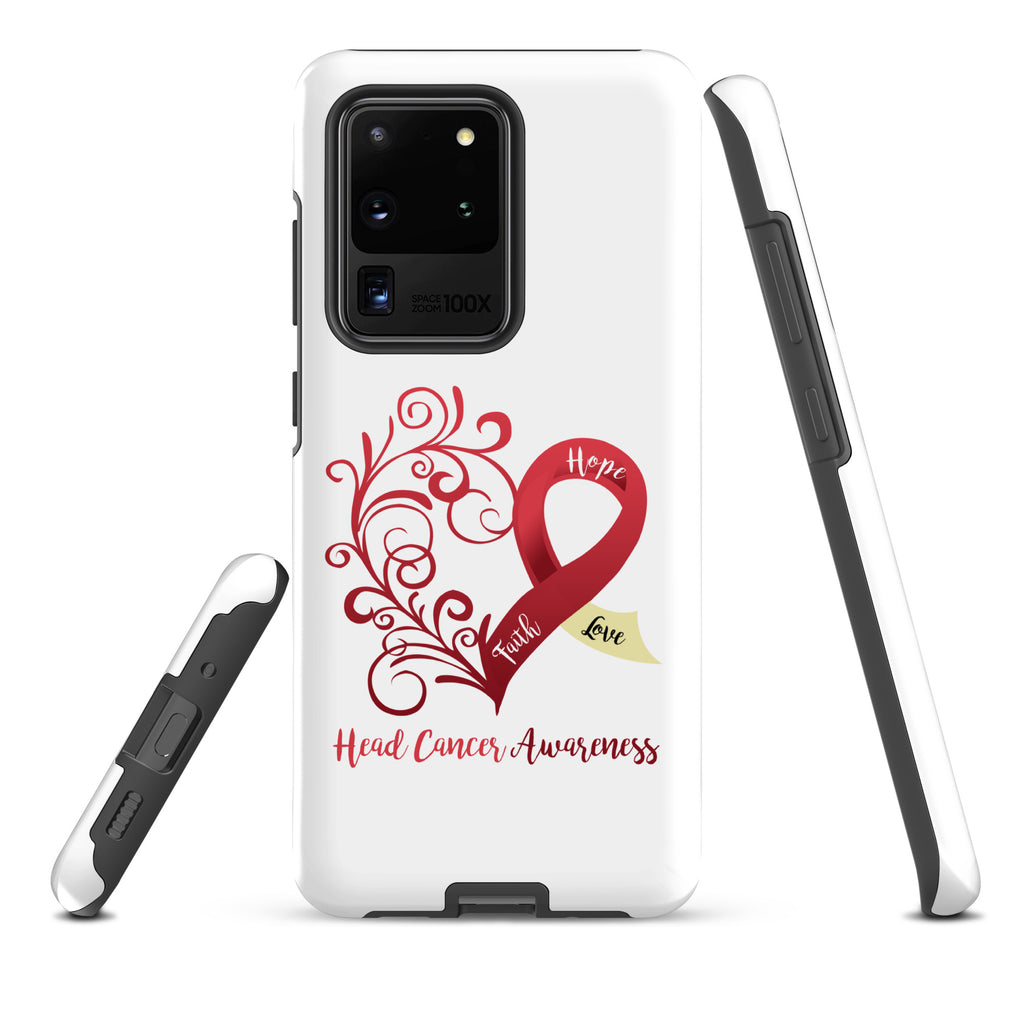 Head Cancer Awareness Heart Tough case for Samsung® (Several Models Available)(NON-RETURNABLE)