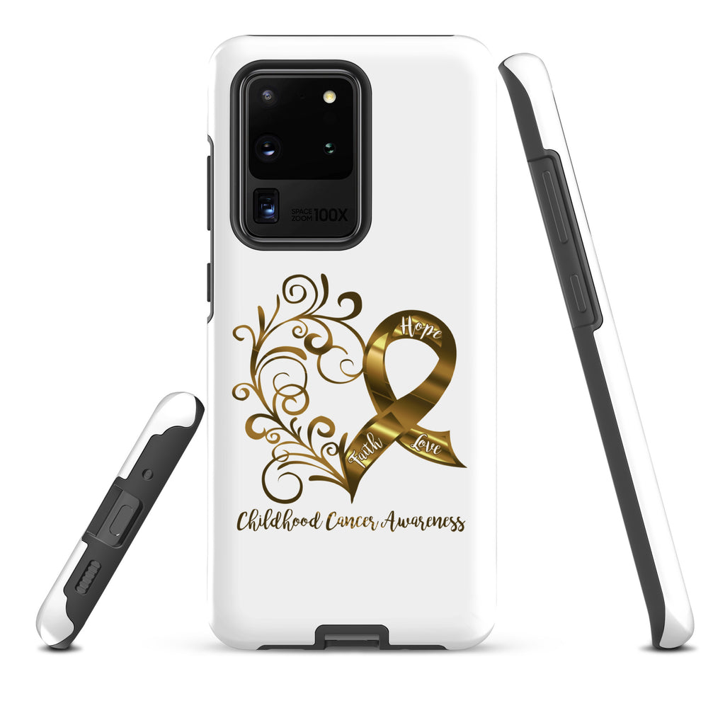 Childhood Cancer Awareness Heart Tough case for Samsung® (Several Models Available)(NON-RETURNABLE)