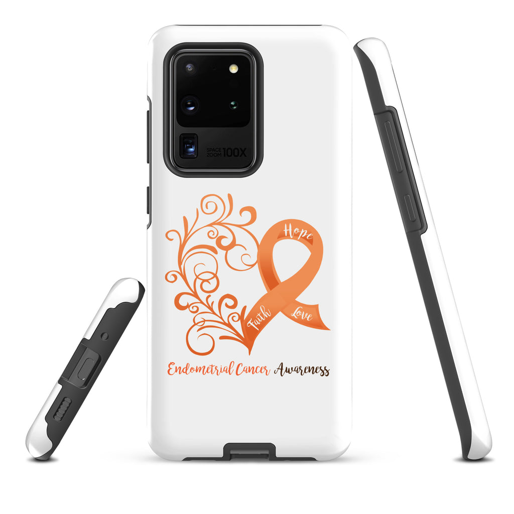 Endometrial Cancer Awareness Heart Tough case for Samsung® (Several Models Available)(NON-RETURNABLE)