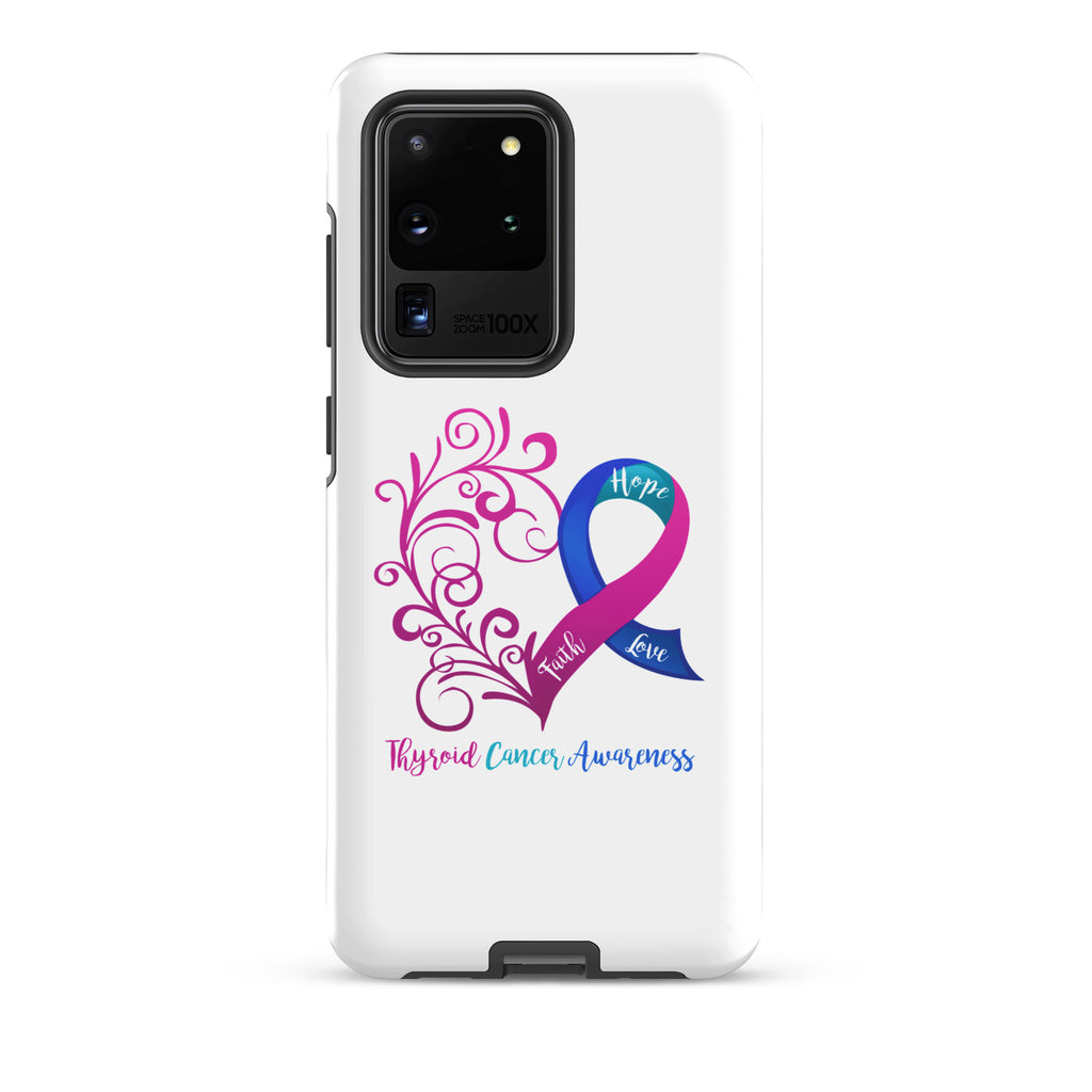 Thyroid Cancer Awareness Heart Tough case for Samsung® (Several Models Available)(NON-RETURNABLE)