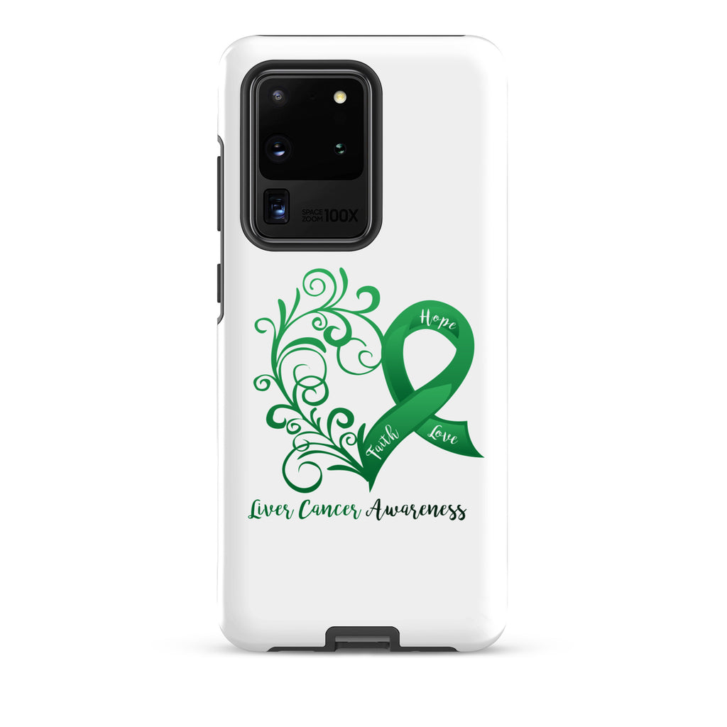 Liver Cancer Awareness Heart Tough case for Samsung® (Several Models Available)(NON-RETURNABLE)