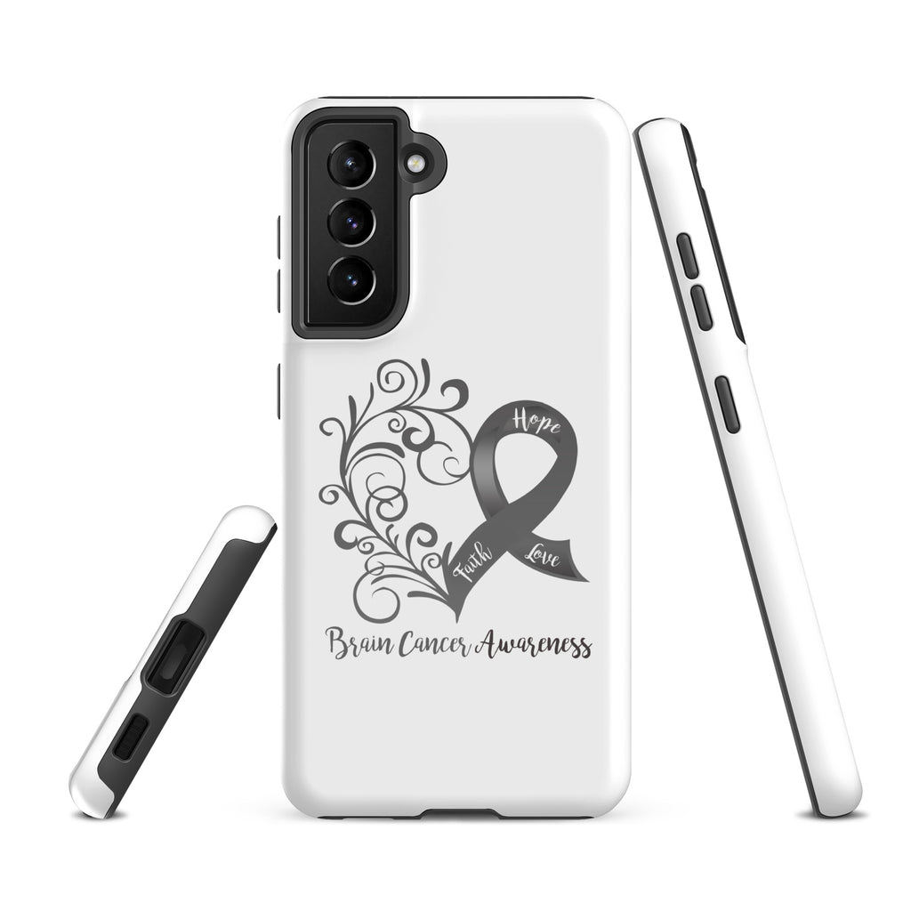 Brain Cancer Awareness Heart Tough case for Samsung® (Several Models Available)(NON-RETURNABLE)