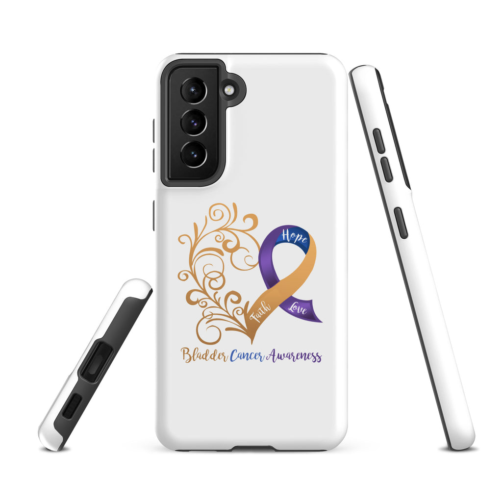 Bladder Cancer Awareness Heart Tough case for Samsung® (Several Models Available)(NON-RETURNABLE)