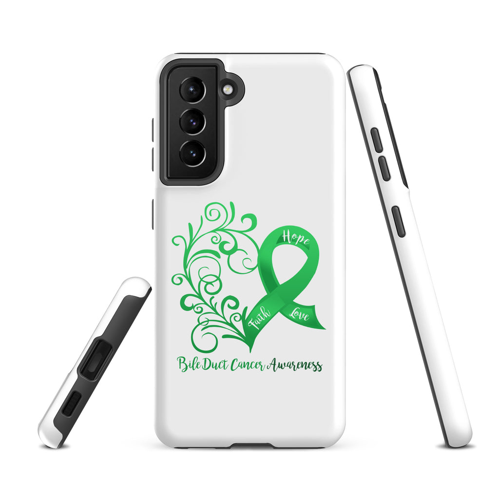 Bile Duct Cancer Awareness Heart Tough case for Samsung® (Several Models Available)(NON-RETURNABLE)