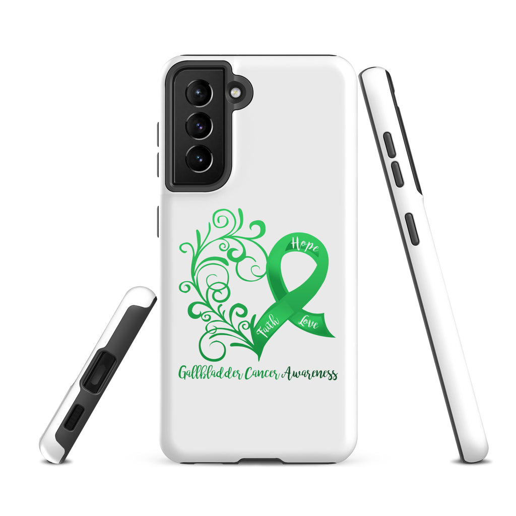 Gallbladder Cancer Awareness Heart Tough case for Samsung® (Several Models Available)(NON-RETURNABLE)