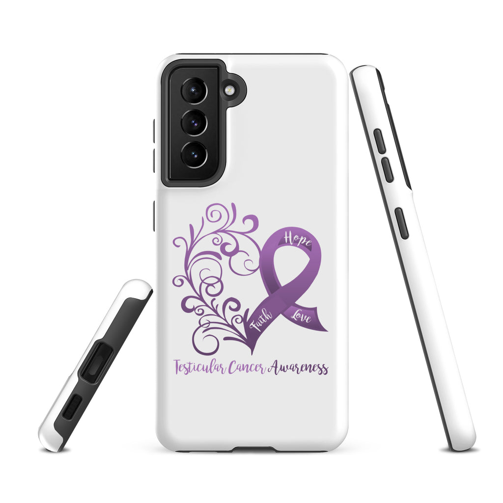 Testicular Cancer Awareness Heart Tough case for Samsung® (Several Models Available)(NON-RETURNABLE)