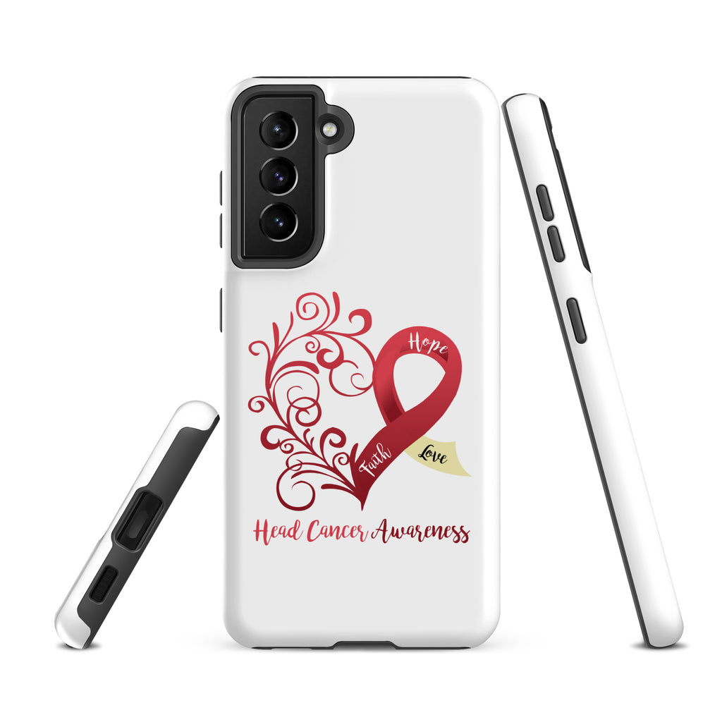 Head Cancer Awareness Heart Tough case for Samsung® (Several Models Available)(NON-RETURNABLE)