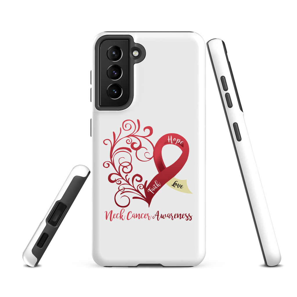 Neck Cancer Awareness Heart Tough case for Samsung® (Several Models Available)(NON-RETURNABLE)