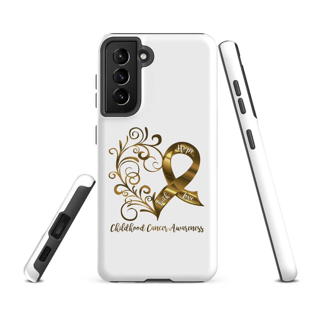 Childhood Cancer Awareness Heart Tough case for Samsung® (Several Models Available)(NON-RETURNABLE)