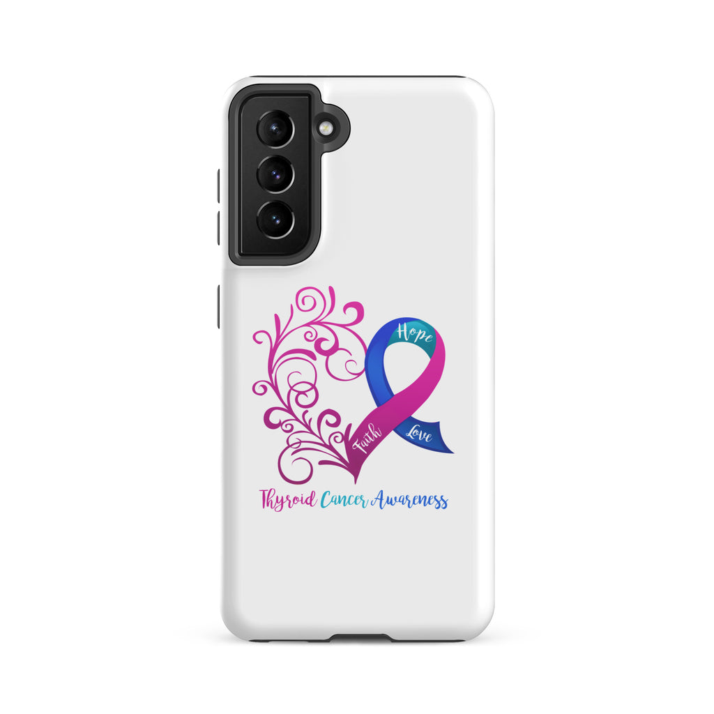 Thyroid Cancer Awareness Heart Tough case for Samsung® (Several Models Available)(NON-RETURNABLE)