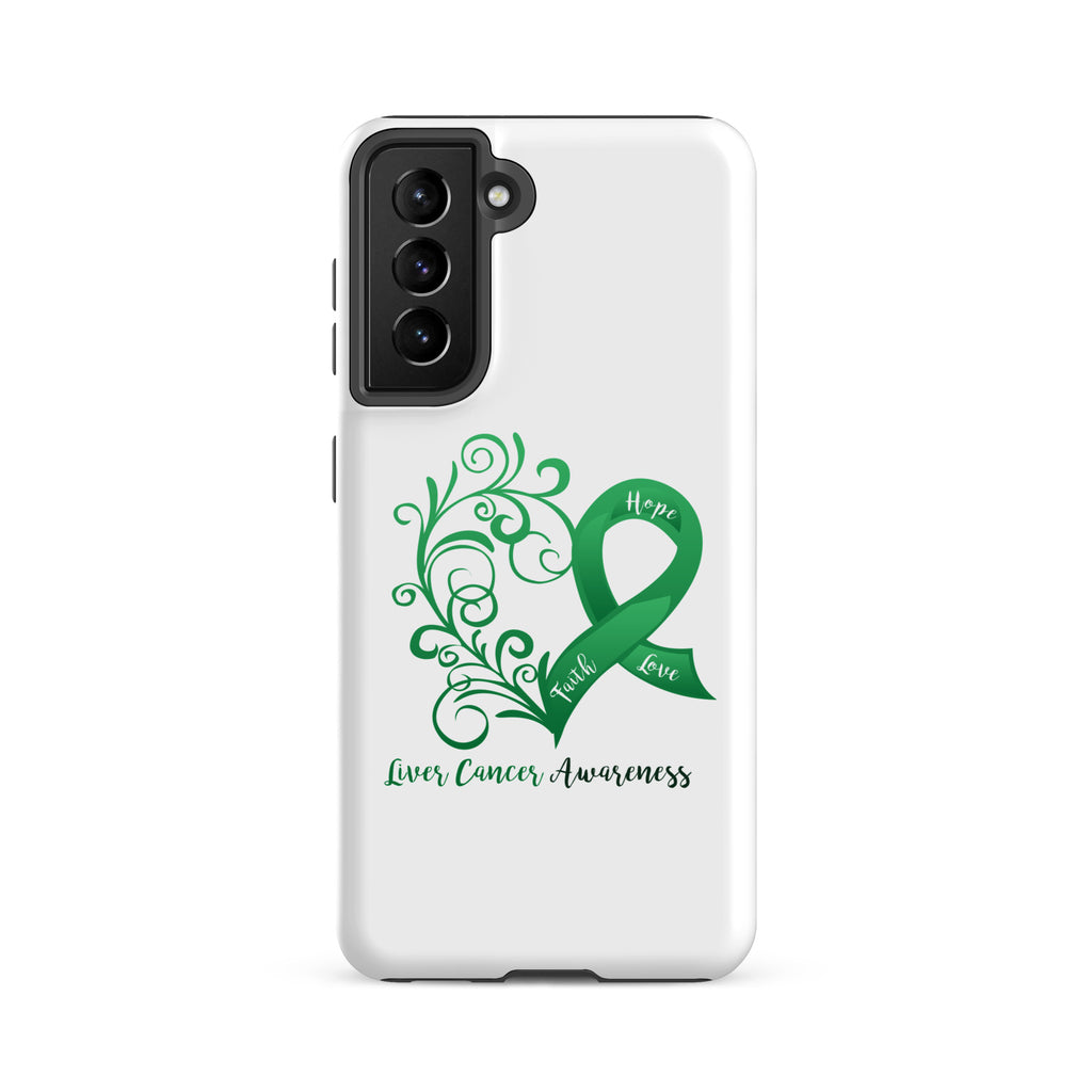 Liver Cancer Awareness Heart Tough case for Samsung® (Several Models Available)(NON-RETURNABLE)
