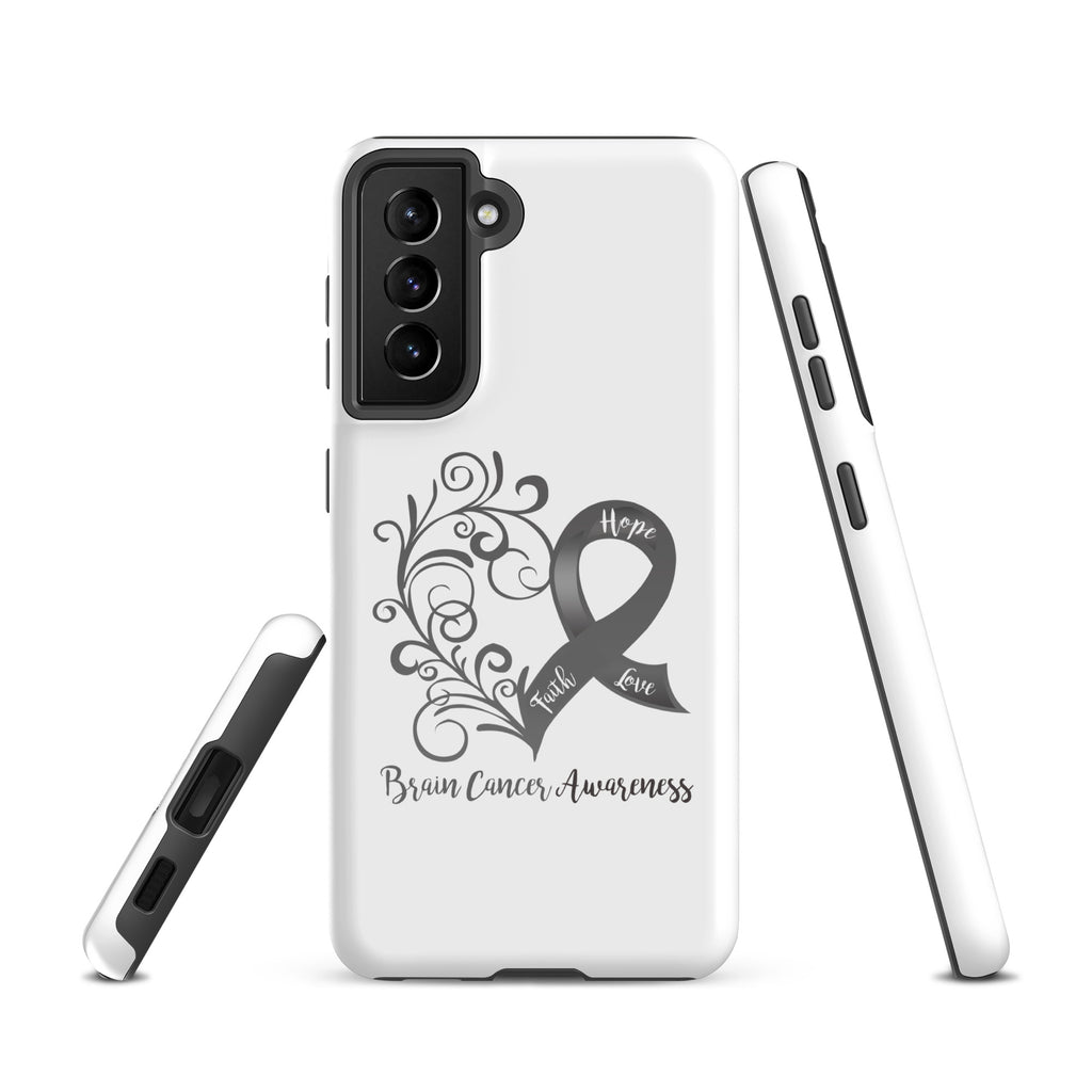 Brain Cancer Awareness Heart Tough case for Samsung® (Several Models Available)(NON-RETURNABLE)