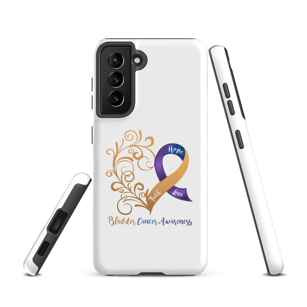 Bladder Cancer Awareness Heart Tough case for Samsung® (Several Models Available)(NON-RETURNABLE)