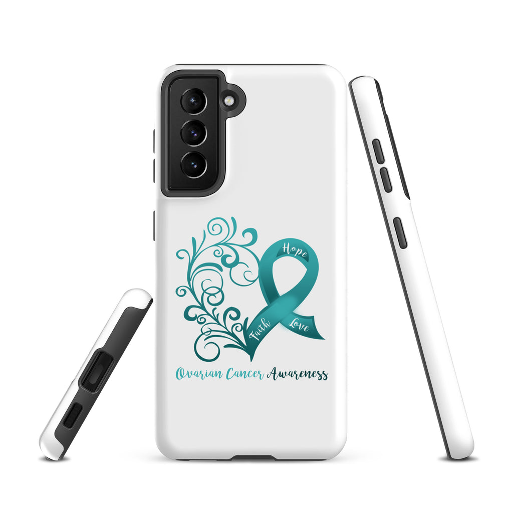 Ovarian Cancer Awareness Heart Tough case for Samsung® (Several Models Available)(NON-RETURNABLE)