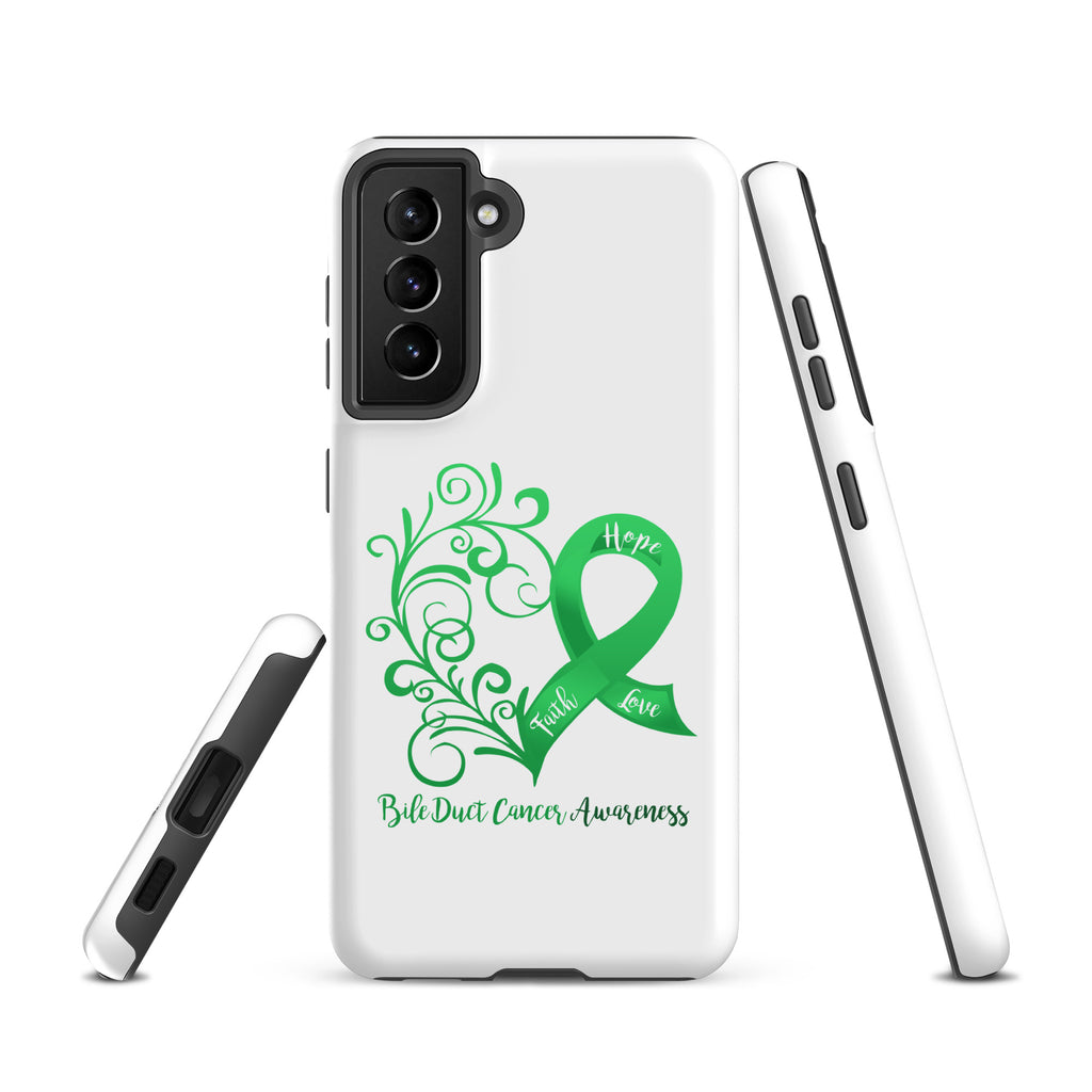 Bile Duct Cancer Awareness Heart Tough case for Samsung® (Several Models Available)(NON-RETURNABLE)