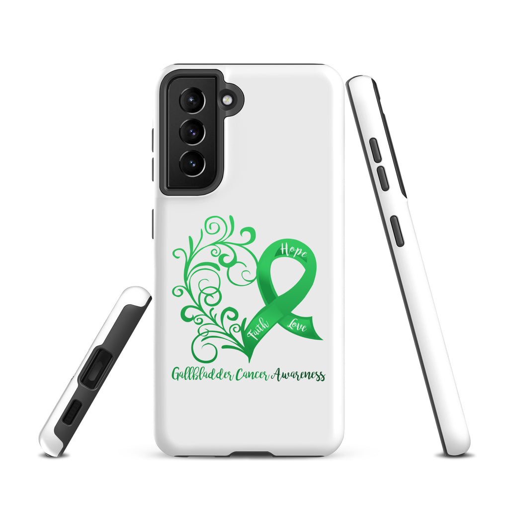 Gallbladder Cancer Awareness Heart Tough case for Samsung® (Several Models Available)(NON-RETURNABLE)