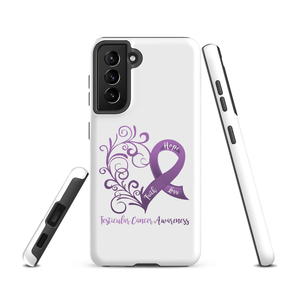 Testicular Cancer Awareness Heart Tough case for Samsung® (Several Models Available)(NON-RETURNABLE)