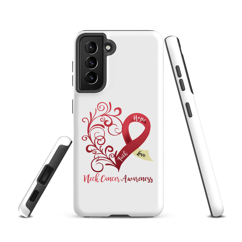 Neck Cancer Awareness Heart Tough case for Samsung® (Several Models Available)(NON-RETURNABLE)