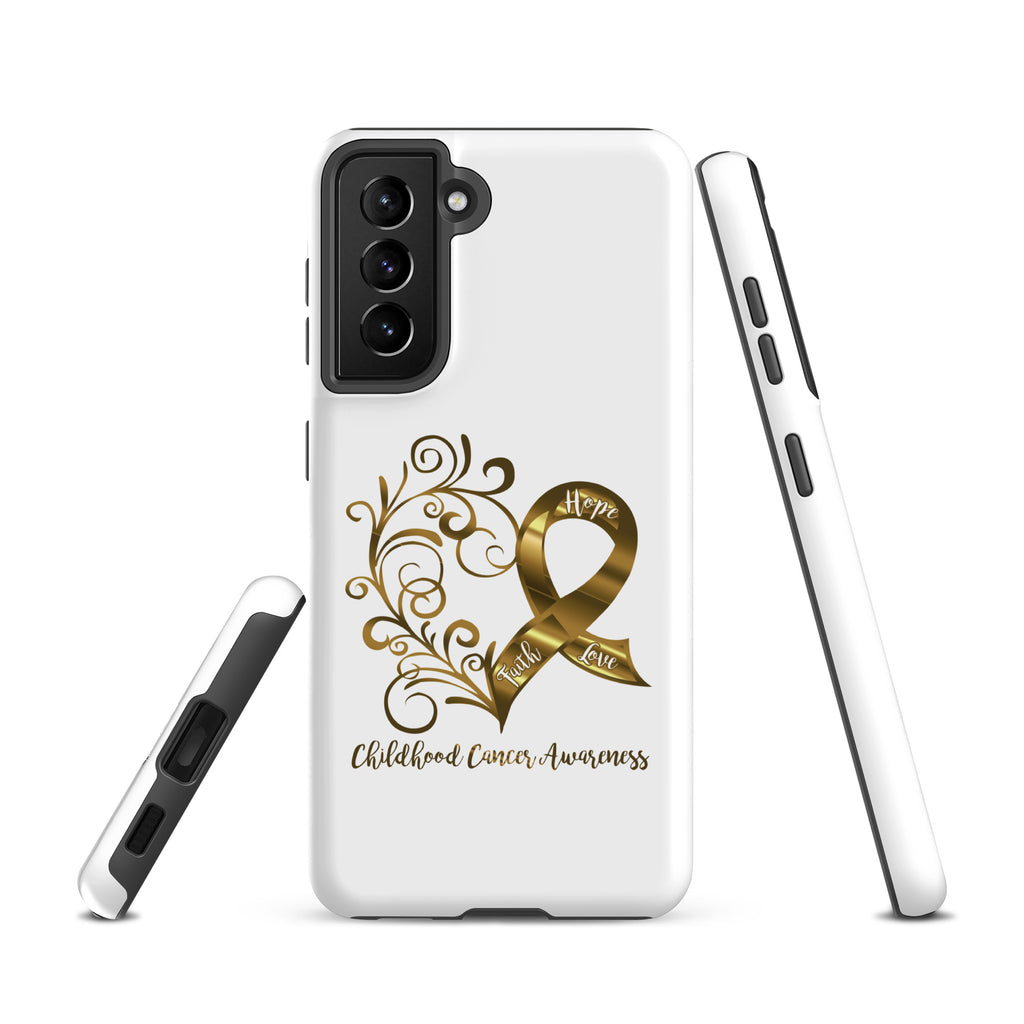 Childhood Cancer Awareness Heart Tough case for Samsung® (Several Models Available)(NON-RETURNABLE)